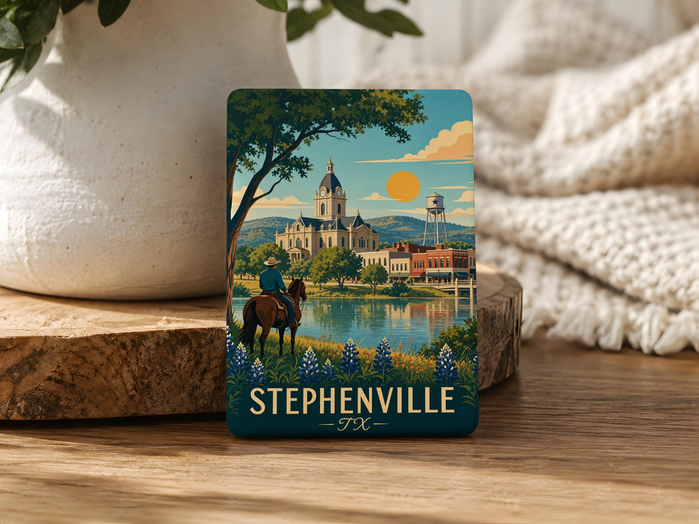 Stephenville TX Fridge Magnet, Stephenville Texas Souvenir Magnet, Erath County Travel Gift, Texas Town Keepsake Magnet