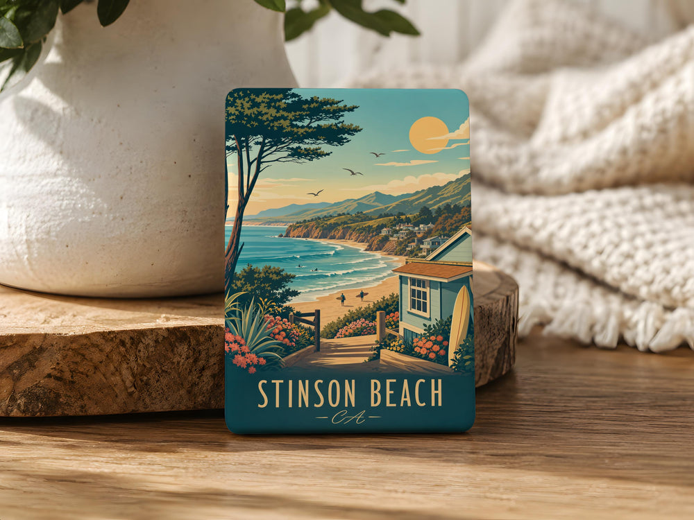 Stinson Beach CA Fridge Magnet, California Coastal Town Souvenir, Marin County Beach Travel Keepsake Magnet