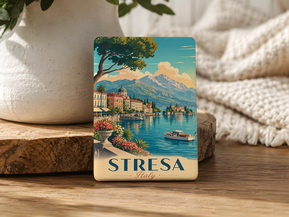 Stresa Italy Fridge Magnet, Lake Maggiore Travel Souvenir, Italian Lakeside Town Keepsake Magnet