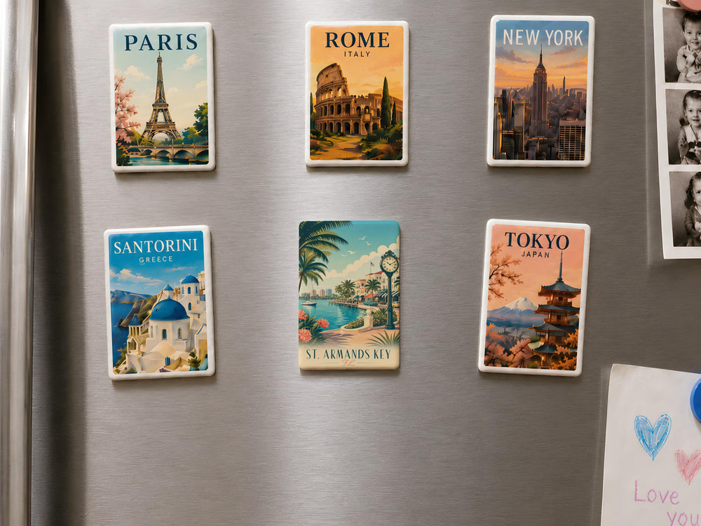 St. Armands Key Florida Fridge Magnet, St Armands Circle Sarasota Souvenir, Coastal Gulf Coast Travel Keepsake Magnet
