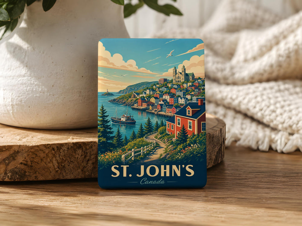 St. John’s Newfoundland Canada Fridge Magnet, St John’s Harbor Landmark Souvenir Magnet, Travel Gift, Kitchen Decor Magnet