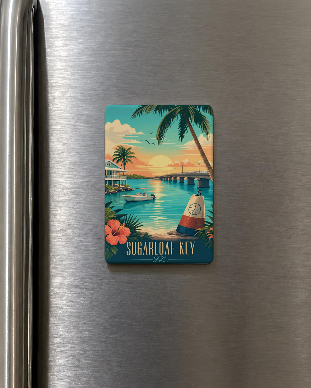 Sugarloaf Key FL Fridge Magnet, Florida Keys Souvenir Magnet, Sugarloaf Key Island Vacation Gift, Coastal Florida Decor Magnet