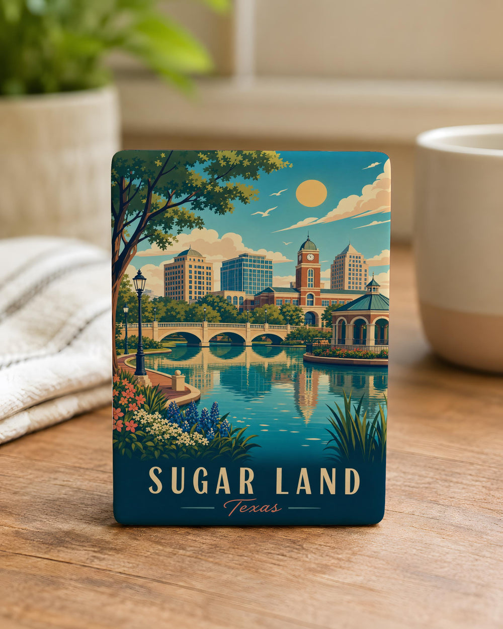 Sugar Land Texas Fridge Magnet, Sugar Land TX Souvenir Magnet, Texas City Travel Gift, Sugar Land Landmark Keepsake Magnet