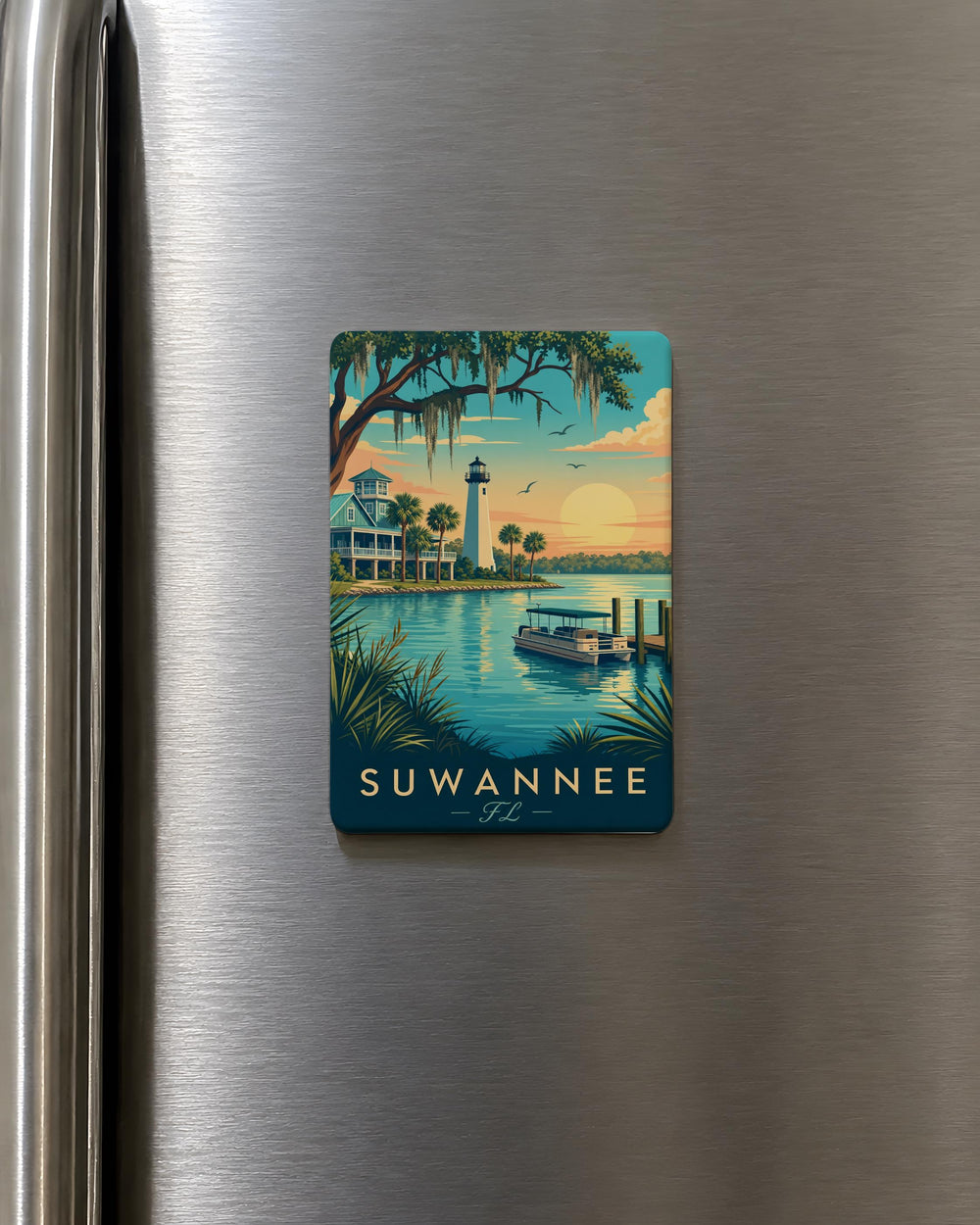 Suwannee Florida Fridge Magnet, Suwannee FL Souvenir Magnet, Coastal Town Travel Keepsake, Florida Gulf Coast Gift