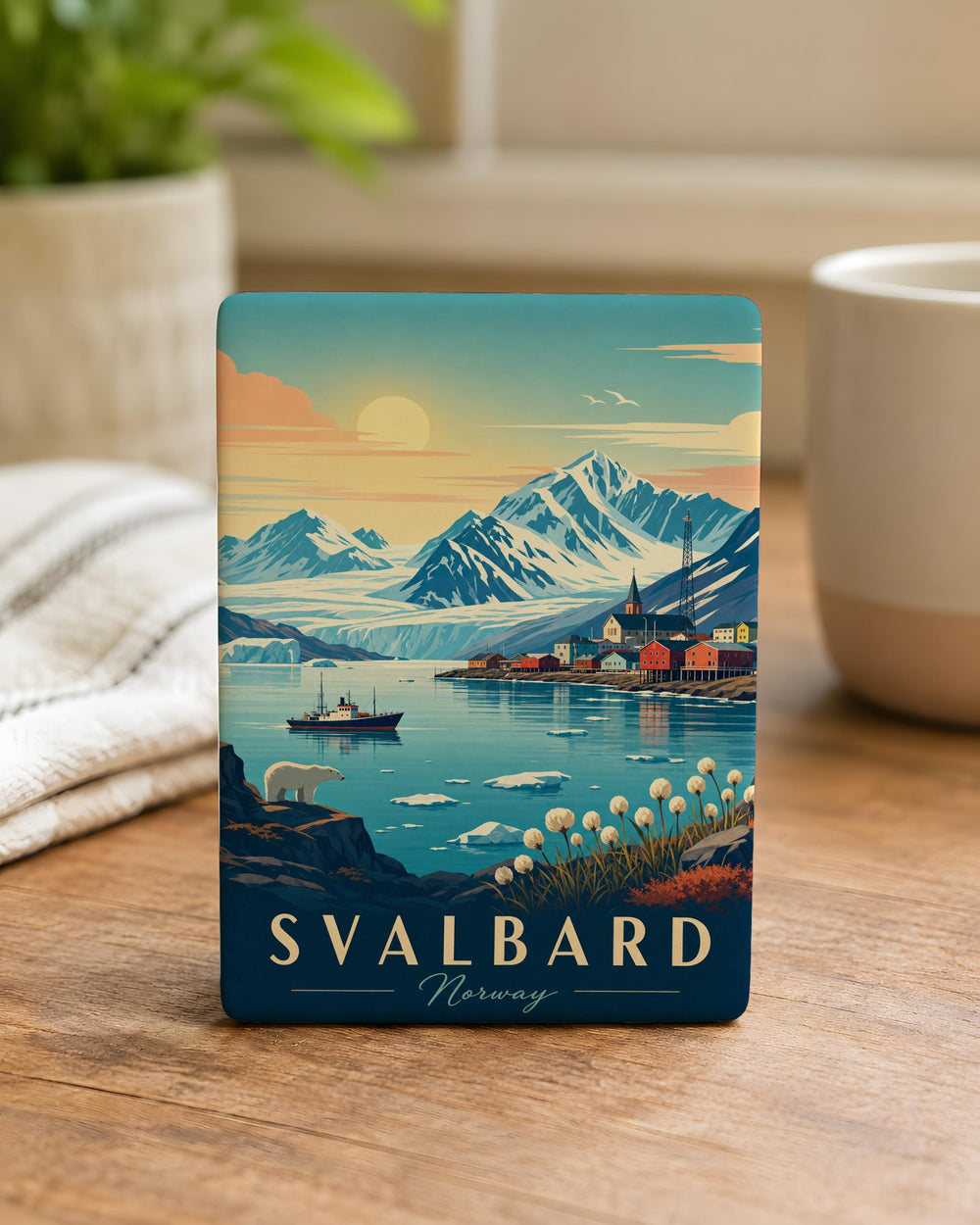 Svalbard Norway Fridge Magnet, Longyearbyen Arctic Archipelago Souvenir, Polar Travel Keepsake, Scandinavian Destination Magnet