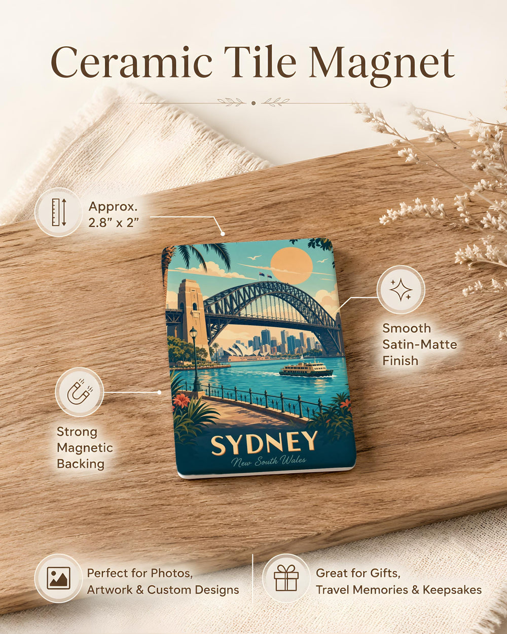 Sydney Harbour Bridge Fridge Magnet, Australia Landmark Souvenir Magnet, Sydney Travel Keepsake Magnet