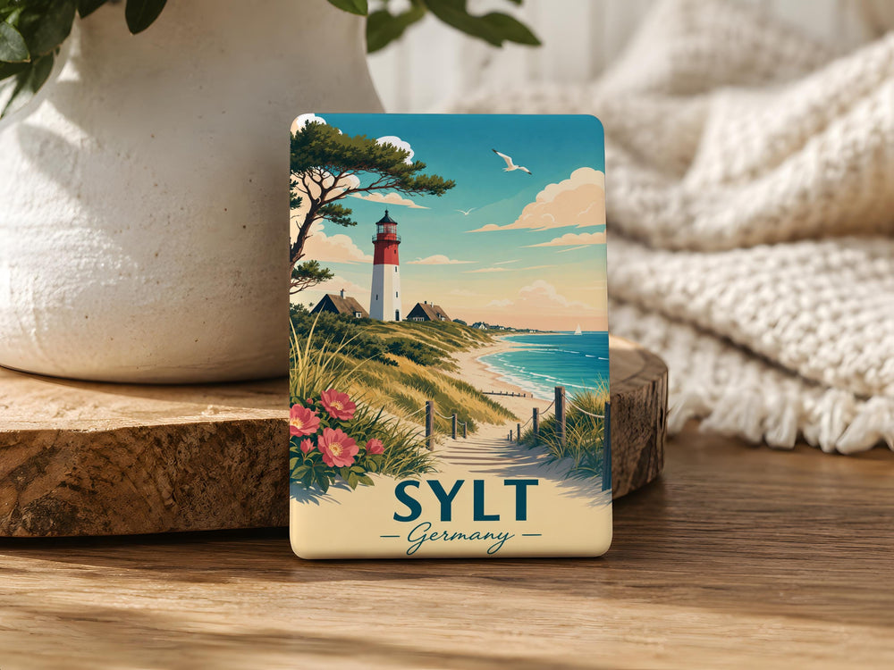 Sylt Germany Fridge Magnet, Sylt Island Souvenir, North Sea Travel Gift, German Coastal Destination Keepsake Magnet