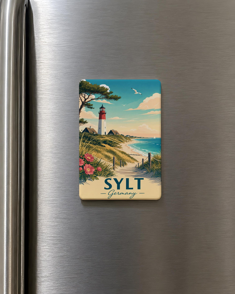 Sylt Germany Fridge Magnet, Sylt Island Souvenir, North Sea Travel Gift, German Coastal Destination Keepsake Magnet