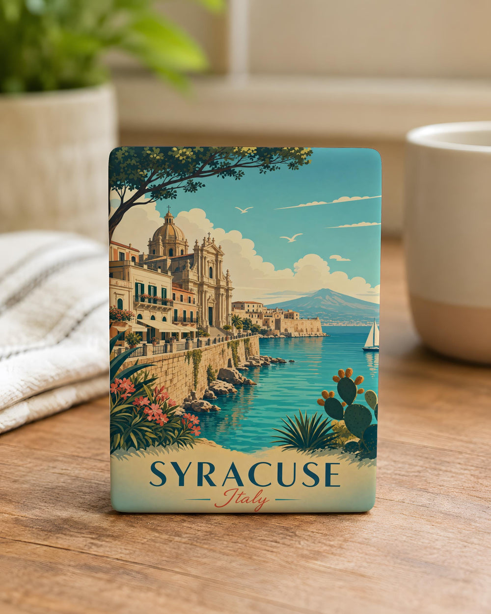 Syracuse Italy Fridge Magnet, Siracusa Sicily Souvenir Magnet, Italian Travel Gift, Ortigia Island Keepsake Magnet
