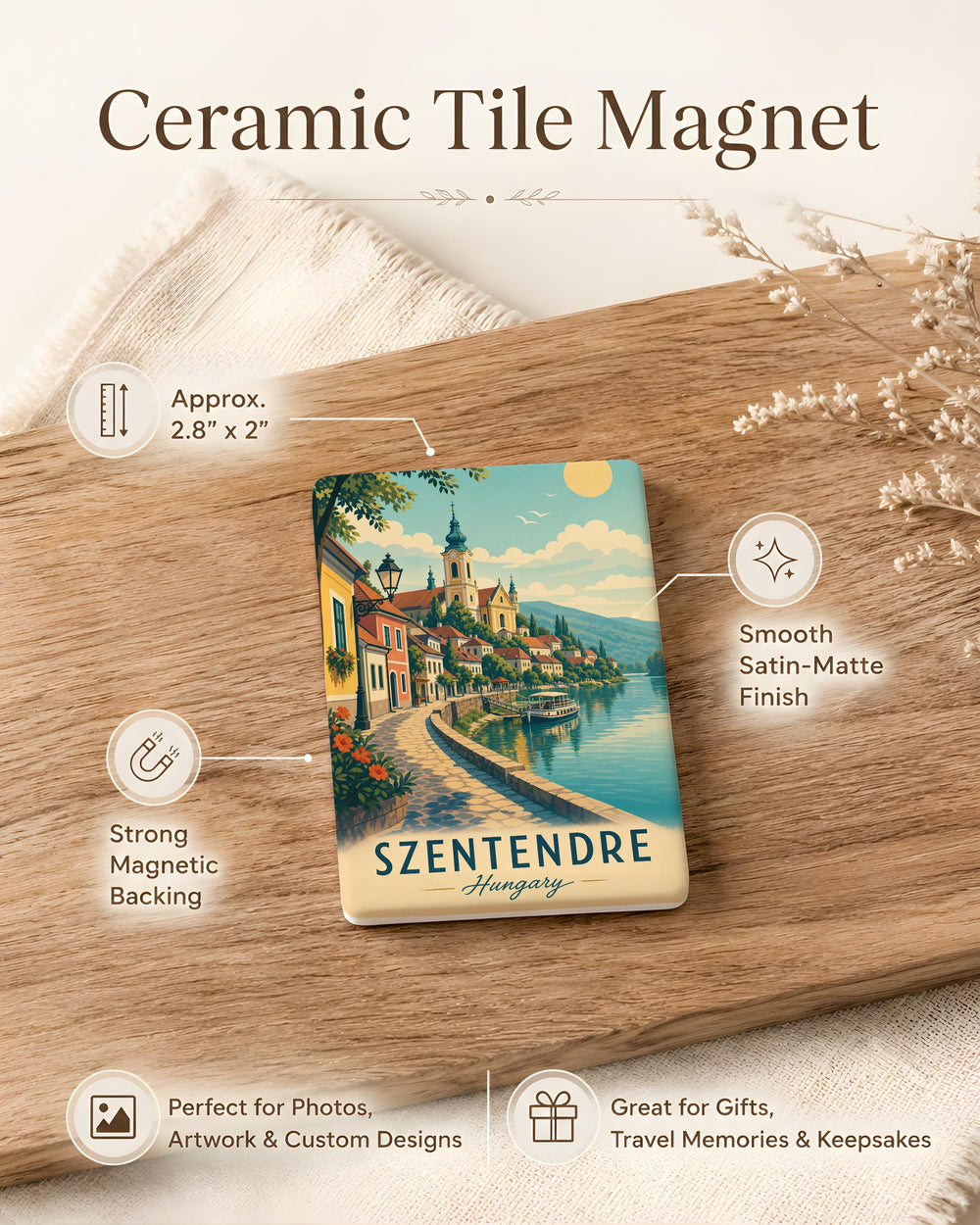 Szentendre Hungary Fridge Magnet, Szentendre Souvenir Magnet, Hungary Travel Keepsake, Danube River Town Magnet, Hungarian Gift