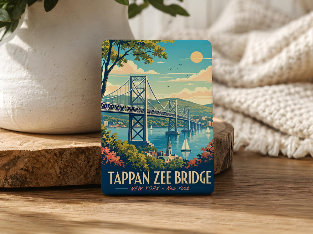 Tappan Zee Bridge Fridge Magnet, New York Hudson River Crossing Souvenir, Westchester Rockland Landmark Magnet