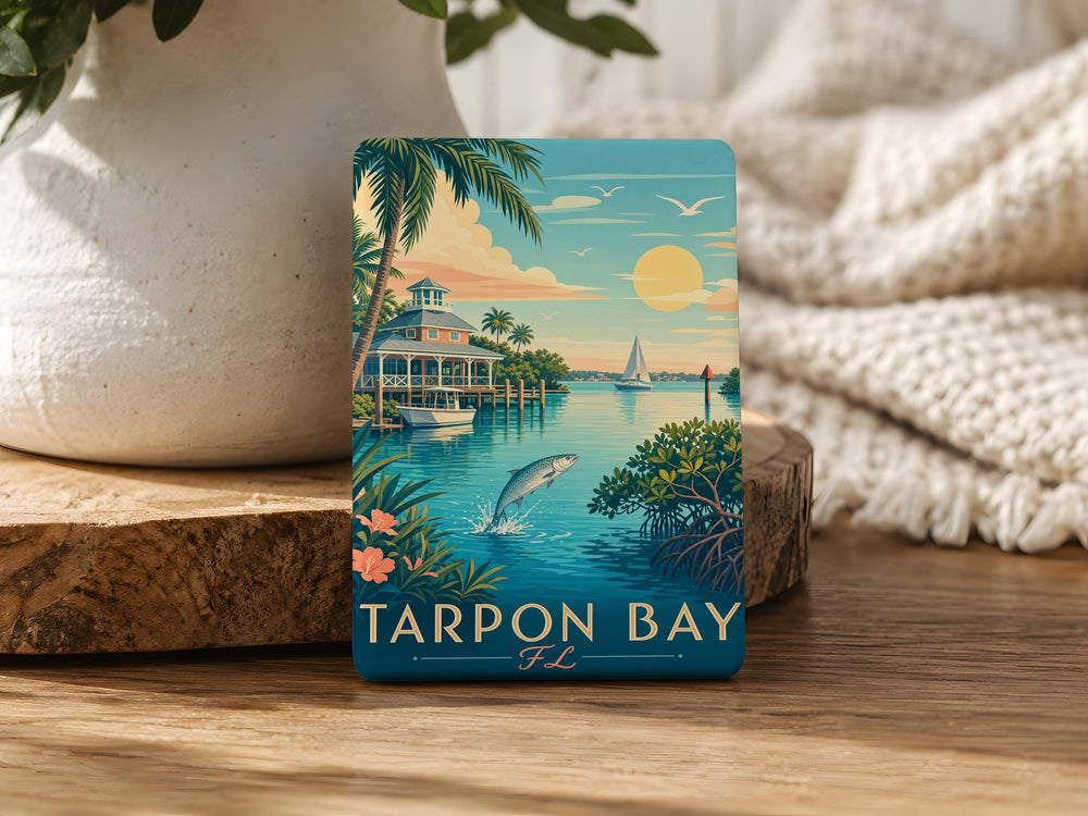 Tarpon Bay FL Fridge Magnet, Florida Coastal Souvenir Magnet, Tarpon Bay Vacation Keepsake, Beach Lover Gift