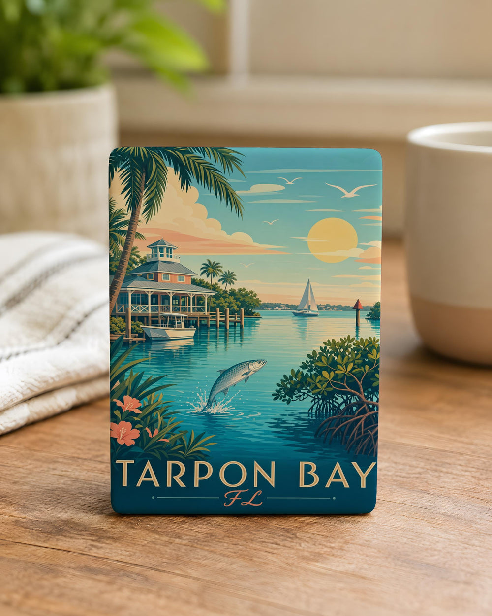 Tarpon Bay FL Fridge Magnet, Florida Coastal Souvenir Magnet, Tarpon Bay Vacation Keepsake, Beach Lover Gift