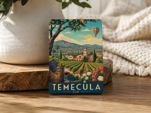 Temecula CA Fridge Magnet, Temecula California Souvenir Magnet, Temecula City Landmark Travel Keepsake Magnet