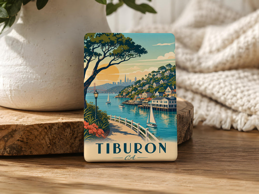 Tiburon CA Fridge Magnet, Tiburon California Souvenir Magnet, Marin County Travel Gift, Bay Area Keepsake Magnet