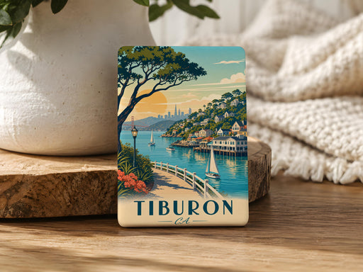 Tiburon CA Fridge Magnet, Tiburon California Souvenir Magnet, Marin County Travel Gift, Bay Area Keepsake Magnet