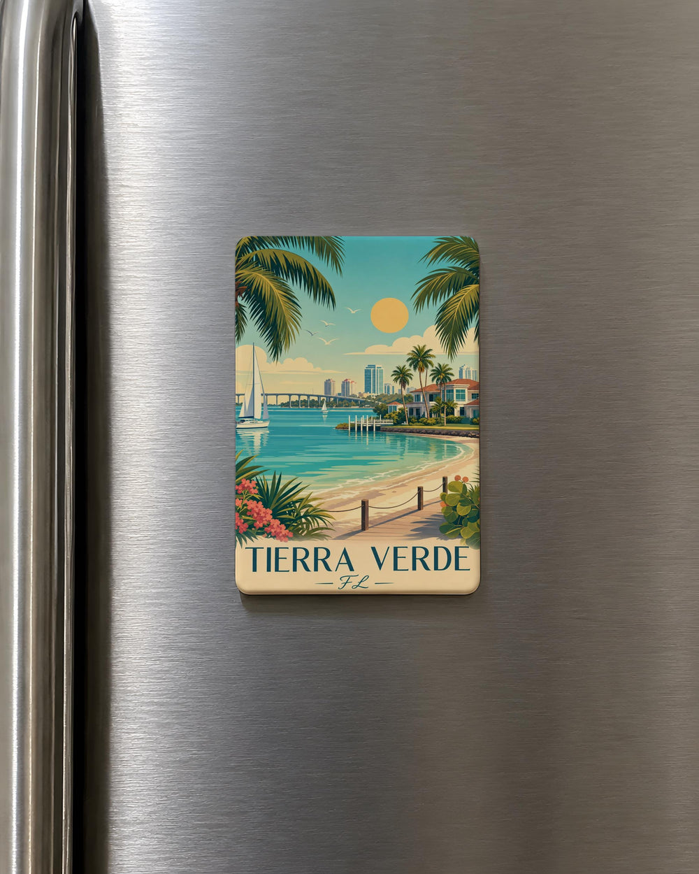 Tierra Verde Florida Fridge Magnet, Tierra Verde FL Souvenir Magnet, Coastal Town Travel Keepsake Magnet