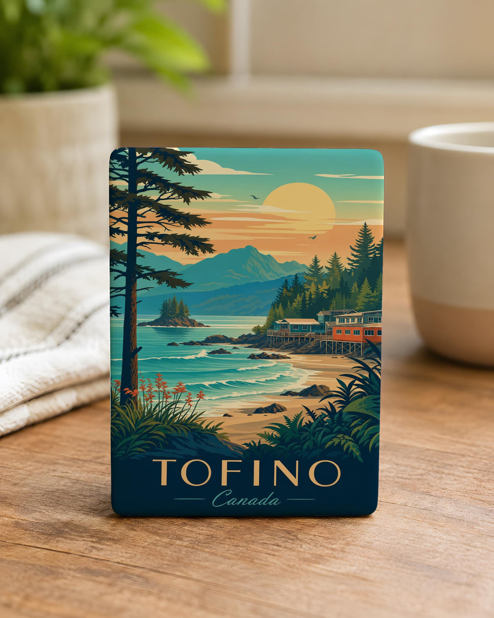 Tofino Canada Fridge Magnet, Vancouver Island British Columbia Souvenir Magnet, Pacific Coast Beach Town Travel Keepsake