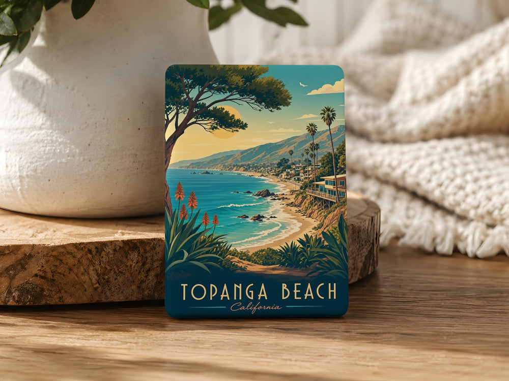 Topanga Beach Fridge Magnet, California Coastal Beach Souvenir Magnet, Topanga Canyon Ocean Shore Travel Keepsake Magnet