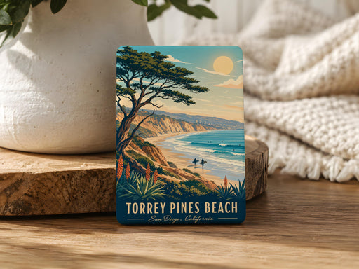 Torrey Pines Beach Fridge Magnet, San Diego California Coastal Souvenir, Ocean Shoreline Travel Keepsake Magnet