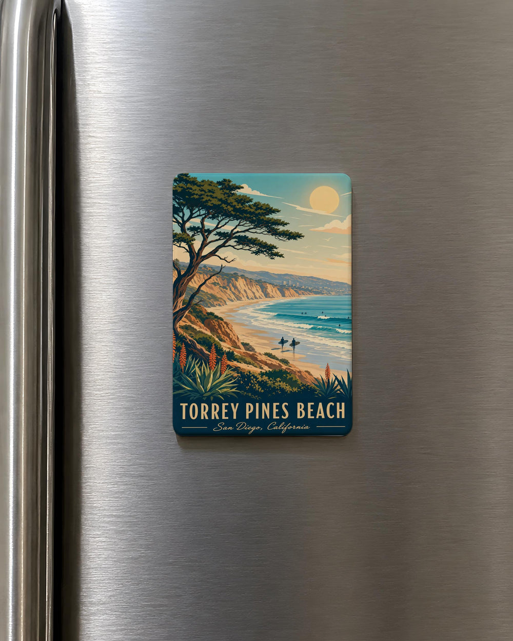 Torrey Pines Beach Fridge Magnet, San Diego California Coastal Souvenir, Ocean Shoreline Travel Keepsake Magnet