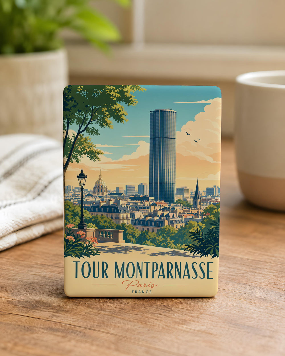Tour Montparnasse Paris Fridge Magnet, Montparnasse Tower Landmark Souvenir Magnet, Paris Skyline Travel Gift Magnet