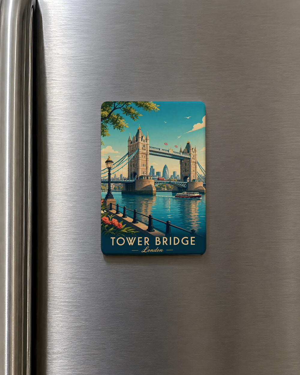 Tower Bridge London Fridge Magnet, England Landmark Souvenir Magnet, London Travel Gift, UK Cityscape Refrigerator Magnet