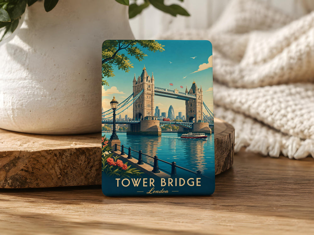 Tower Bridge London Fridge Magnet, England Landmark Souvenir Magnet, London Travel Gift, UK Cityscape Refrigerator Magnet