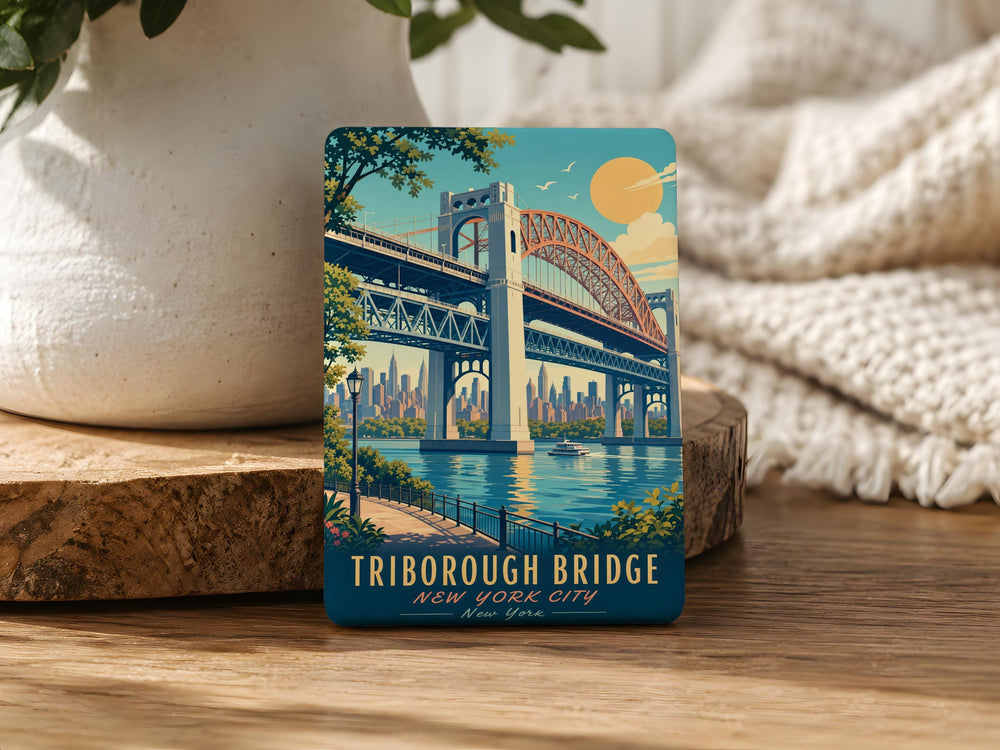 Triborough Bridge Fridge Magnet, New York City Bridge Souvenir, NYC Landmark Magnet, East River Bridge Gift, Urban Travel Keepsake