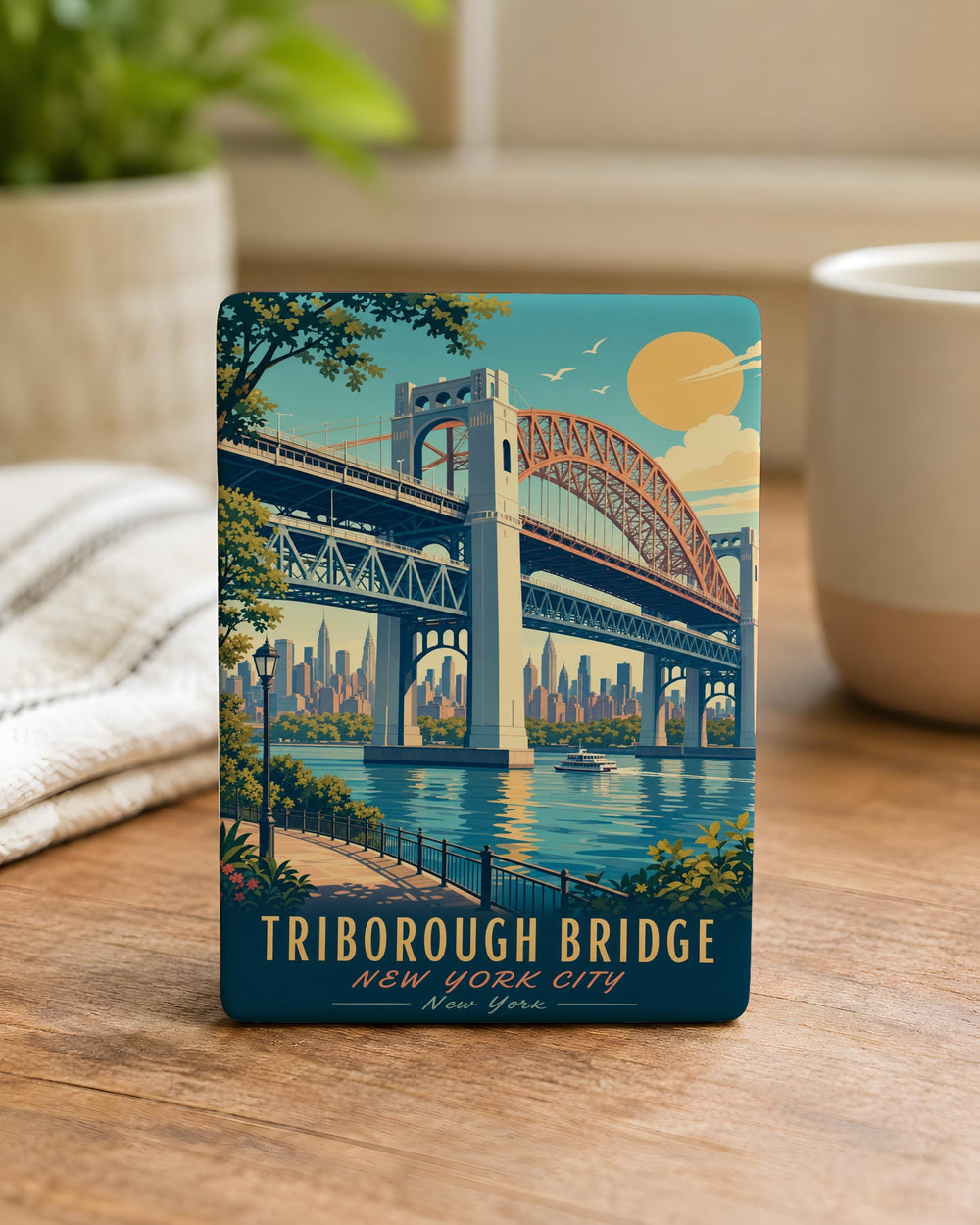 Triborough Bridge Fridge Magnet, New York City Bridge Souvenir, NYC Landmark Magnet, East River Bridge Gift, Urban Travel Keepsake