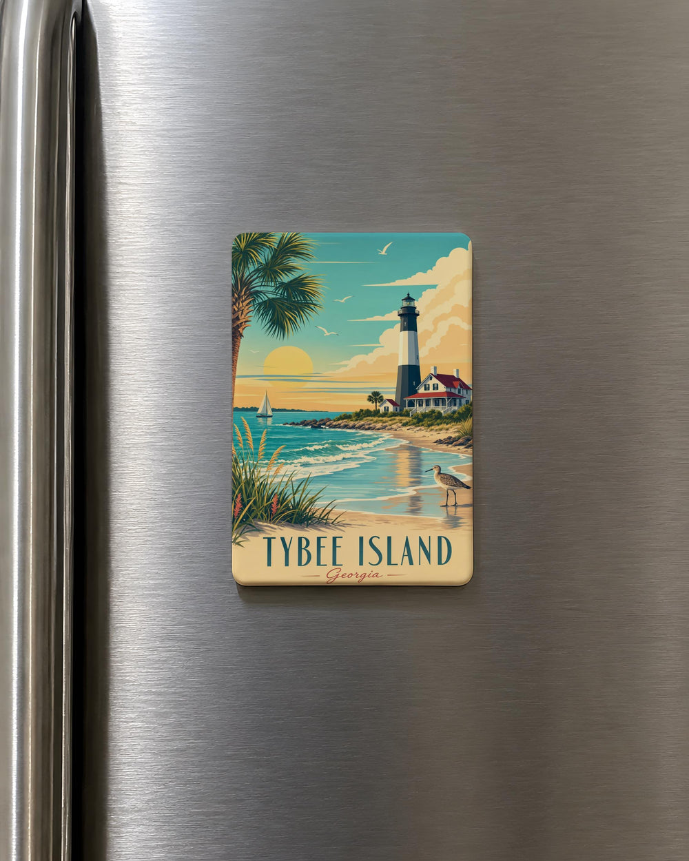Tybee Island Georgia Fridge Magnet, Tybee Island Souvenir Magnet, Georgia Coast Travel Keepsake, Tybee Island Gift