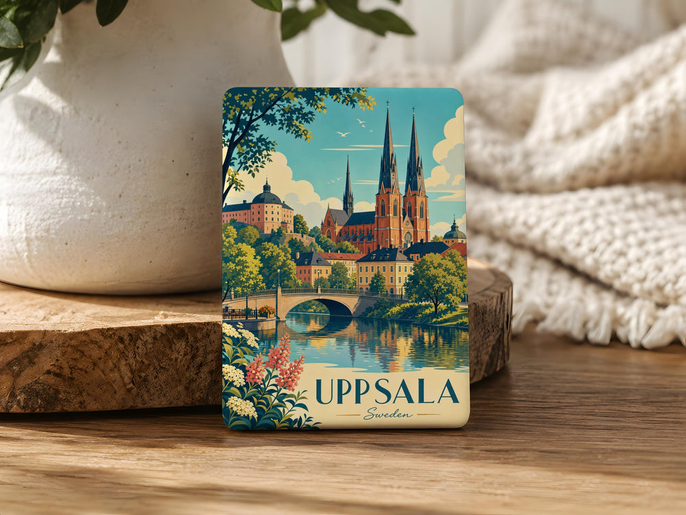 Uppsala Sweden Fridge Magnet, Uppsala City Landmark Souvenir Magnet, Sweden Travel Keepsake Refrigerator Magnet