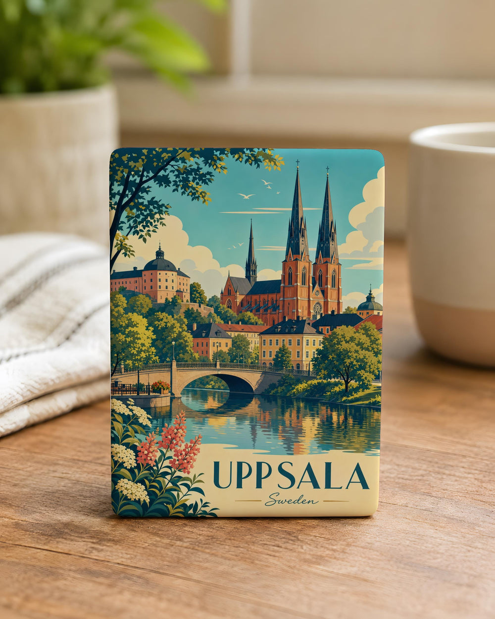 Uppsala Sweden Fridge Magnet, Uppsala City Landmark Souvenir Magnet, Sweden Travel Keepsake Refrigerator Magnet
