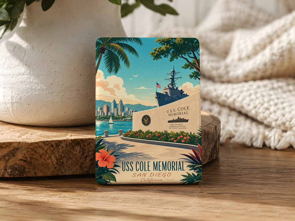USS Cole Memorial Fridge Magnet, Navy Destroyer Tribute, Fallen Sailors Remembrance, Military Memorial Keepsake Gift