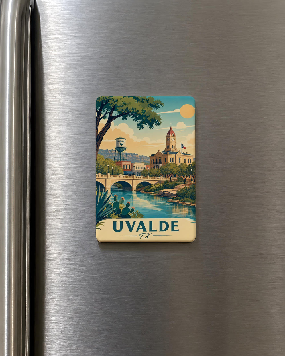 Uvalde TX Fridge Magnet, Uvalde Texas Souvenir Magnet, Texas Travel Gift, Uvalde Home Decor Magnet