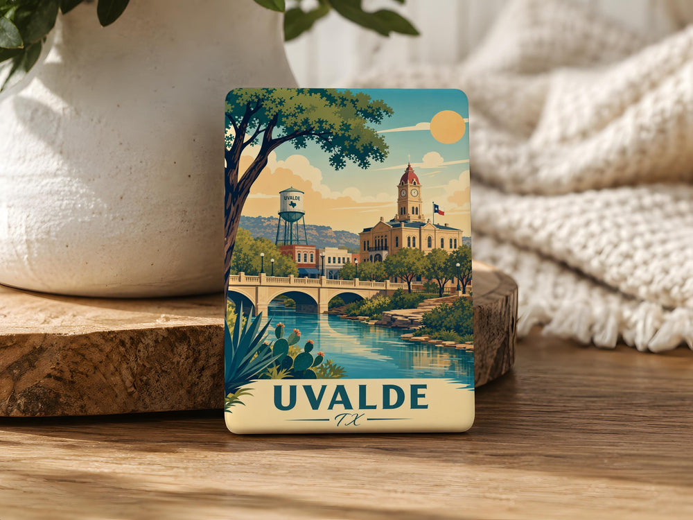 Uvalde TX Fridge Magnet, Uvalde Texas Souvenir Magnet, Texas Travel Gift, Uvalde Home Decor Magnet