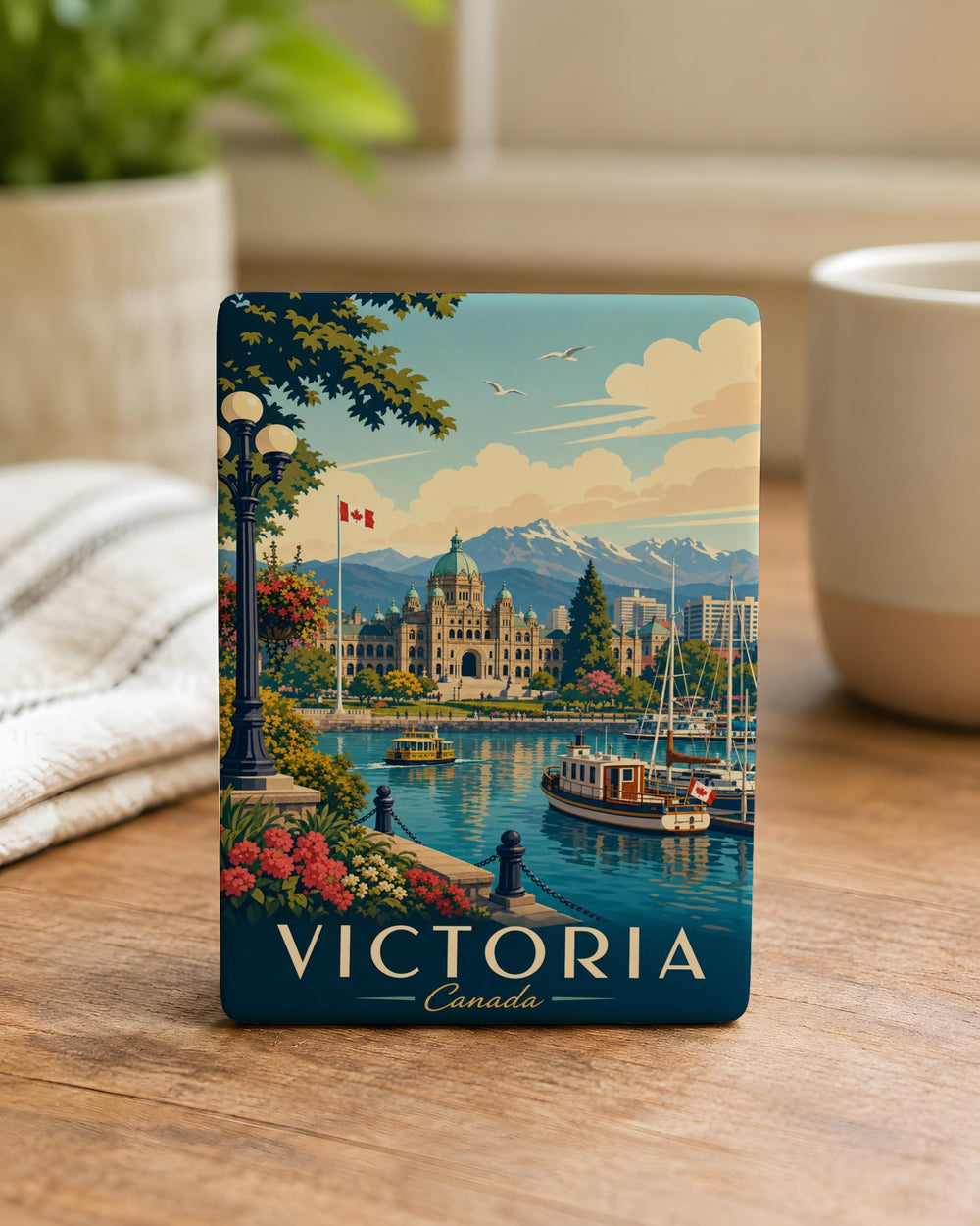 Victoria Canada Fridge Magnet, Victoria BC Souvenir Magnet, Vancouver Island Travel Gift, Canada Landmark Keepsake Magnet