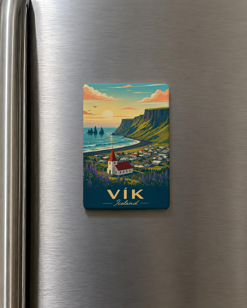 Iceland Fridge Magnet, Reykjavik Landmark Souvenir, Iceland Travel Keepsake Magnet, Nordic Vacation Gift, Icelandic Scenic Magnet