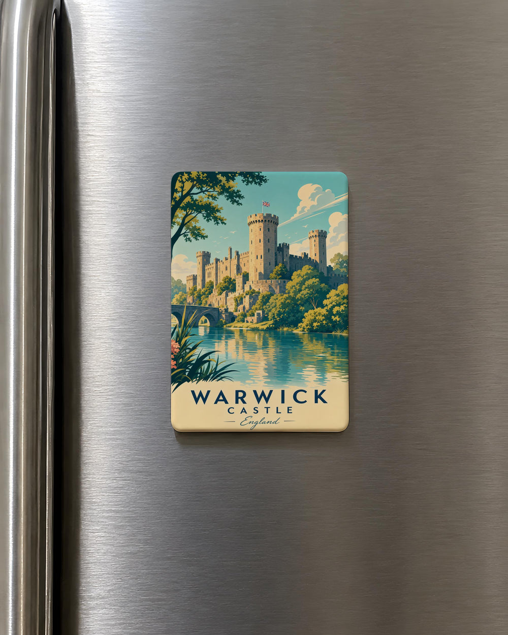 Warwick Castle Fridge Magnet, England Landmark Souvenir, Historic Castle Gift, British Travel Keepsake Magnet