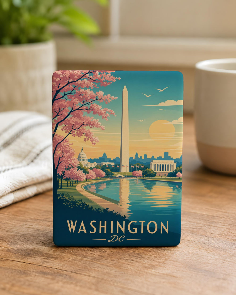 Washington Monument Washington DC Fridge Magnet, National Mall Landmark Souvenir Magnet, District of Columbia Travel Keepsake Magnet