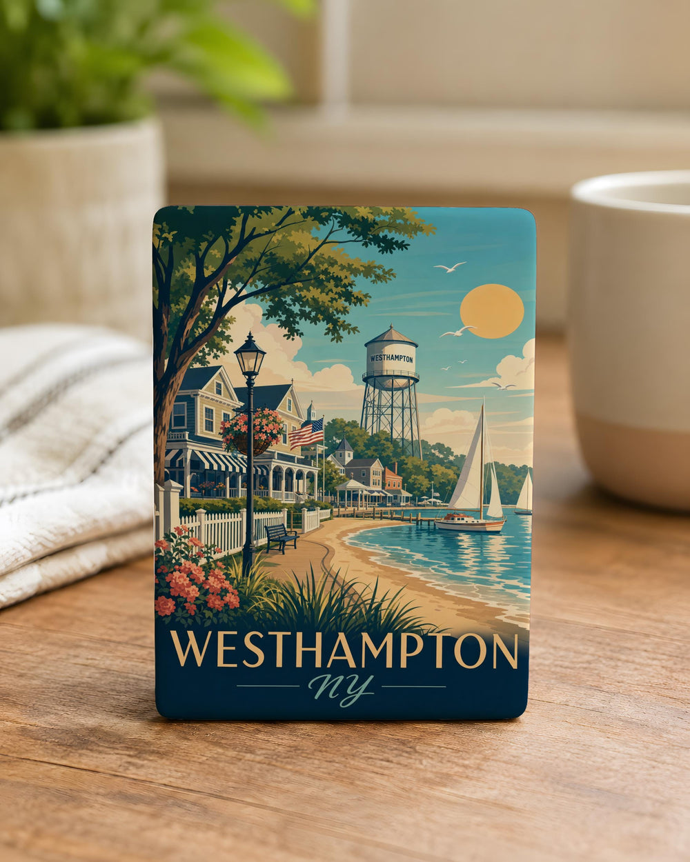 Westhampton NY Fridge Magnet, Westhampton New York Souvenir Magnet, Long Island Travel Gift, Coastal Town Keepsake Magnet