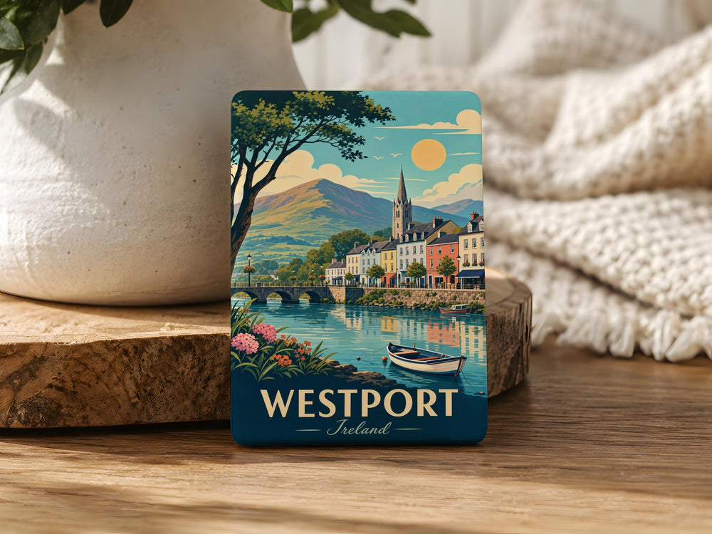 Westport Ireland Fridge Magnet, County Mayo Souvenir, Irish Town Travel Keepsake, Ireland Vacation Gift, Westport Landmark Magnet