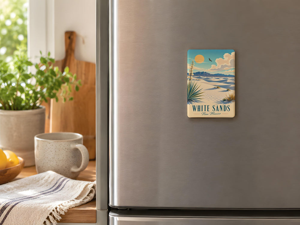 White Sands New Mexico Fridge Magnet, White Sands National Park Souvenir Magnet, Desert Dunes Travel Gift, Alamogordo NM Keepsake