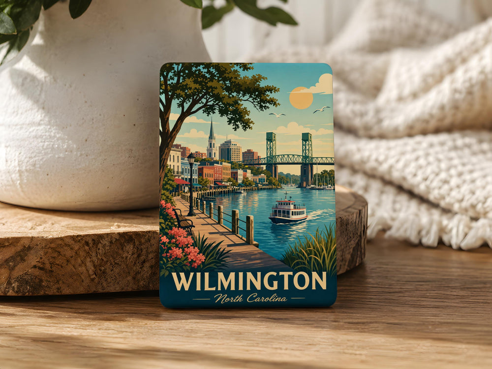 Wilmington North Carolina Fridge Magnet, Wilmington NC Souvenir Magnet, Coastal North Carolina Travel Keepsake Magnet