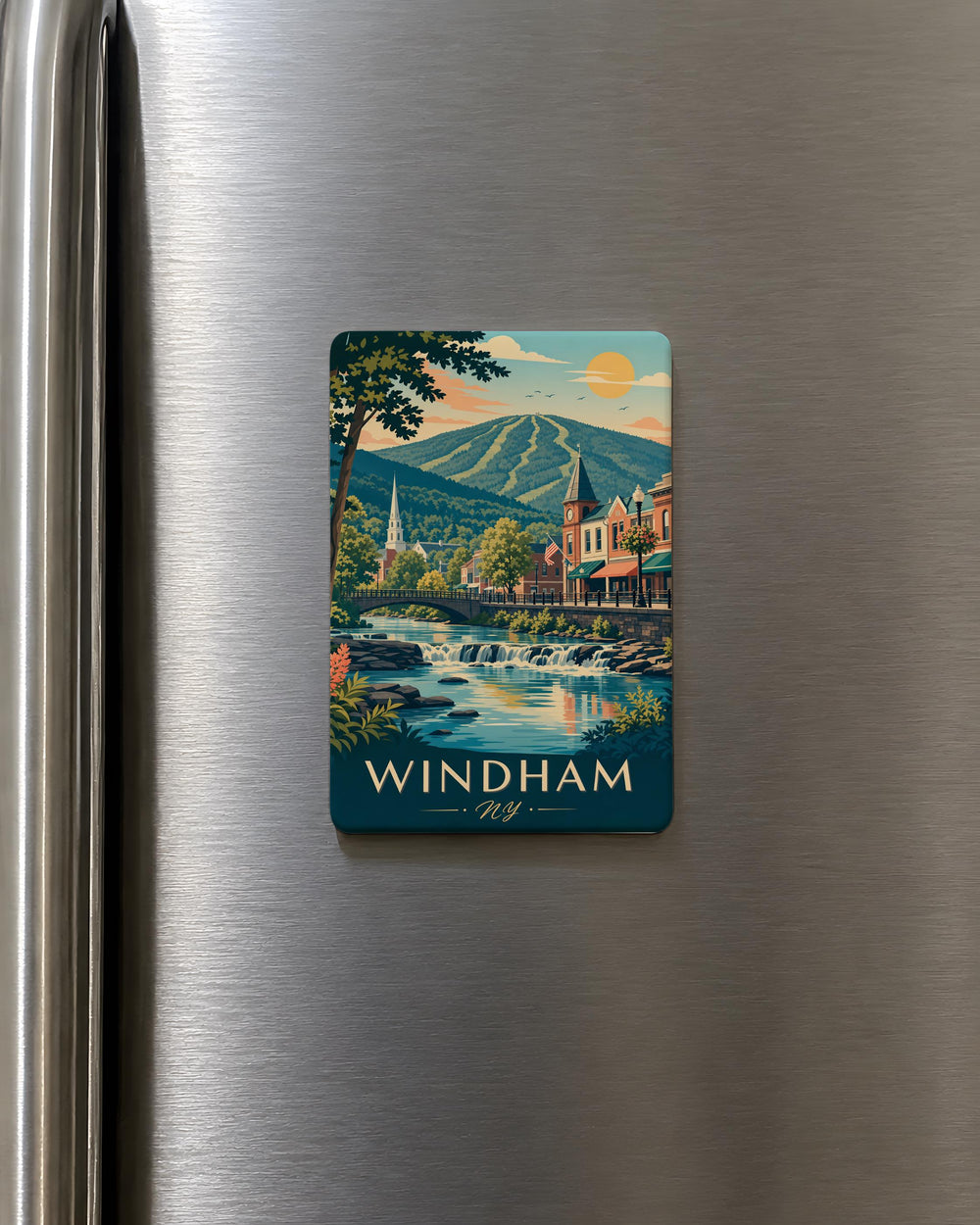 Windham NY Fridge Magnet, Windham New York Souvenir Magnet, Catskills Travel Keepsake, Upstate NY Gift, Vacation Memento Magnet