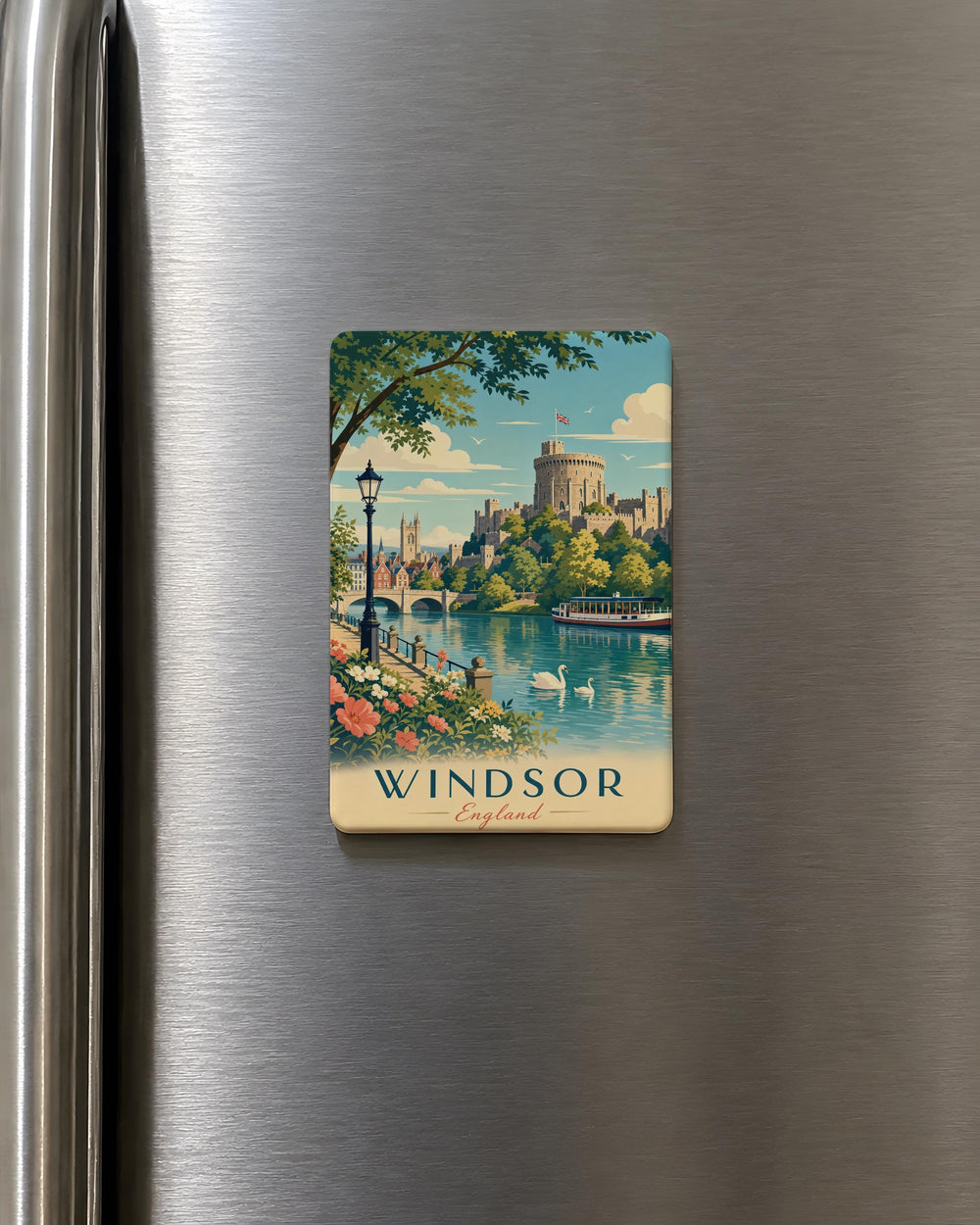 Windsor England Fridge Magnet, Windsor Castle Souvenir Magnet, UK Travel Gift, British Landmark Kitchen Magnet