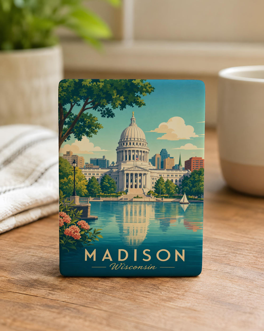 Wisconsin State Capitol Fridge Magnet, Madison Wisconsin Landmark Souvenir, Capitol Building Travel Keepsake Gift