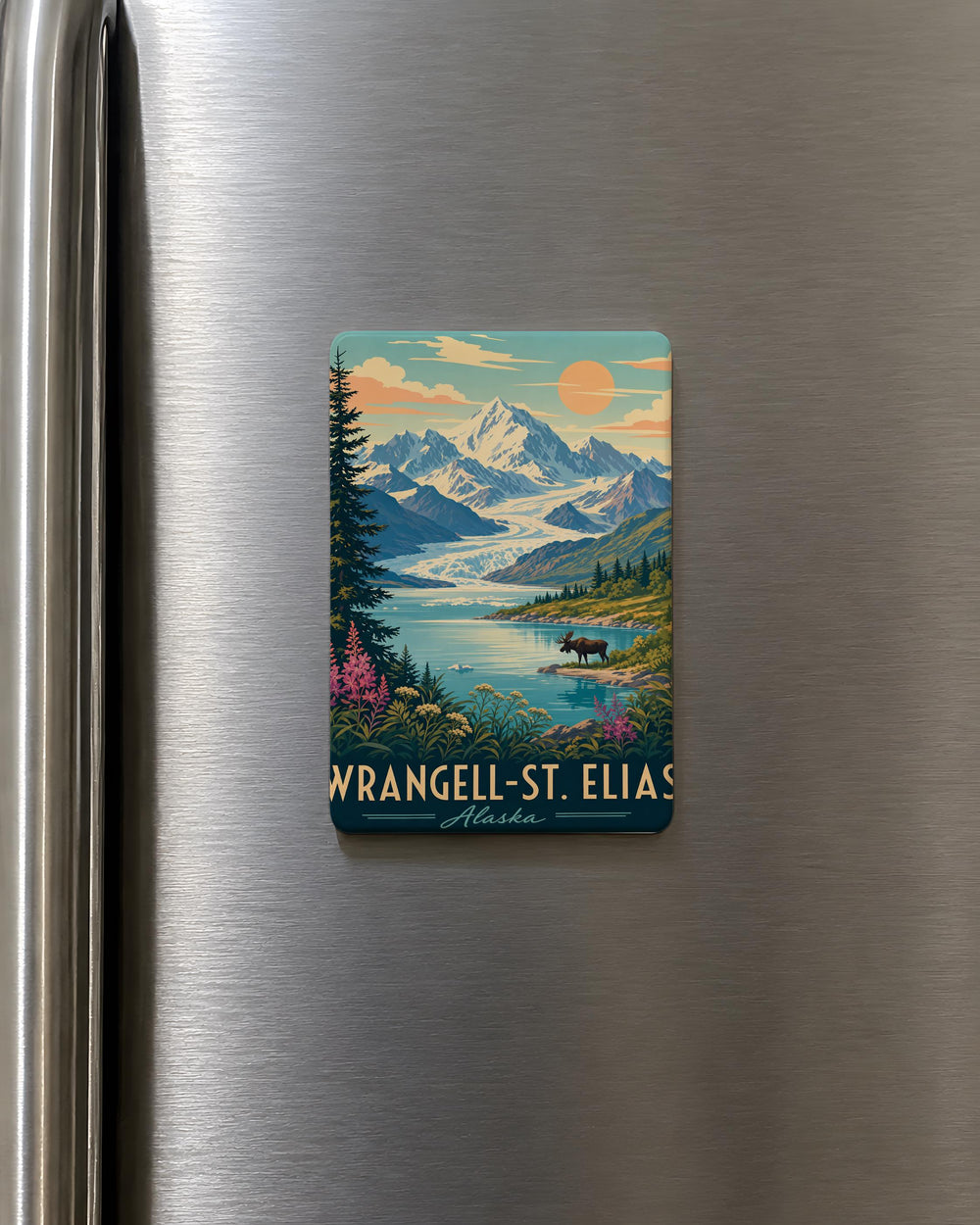 Wrangell-St. Elias National Park Fridge Magnet, Alaska Wilderness Souvenir Magnet, National Park Travel Gift