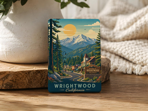 Wrightwood CA Fridge Magnet, Wrightwood California Souvenir Magnet, Mountain Town Travel Keepsake, San Gabriel Mountains Gift