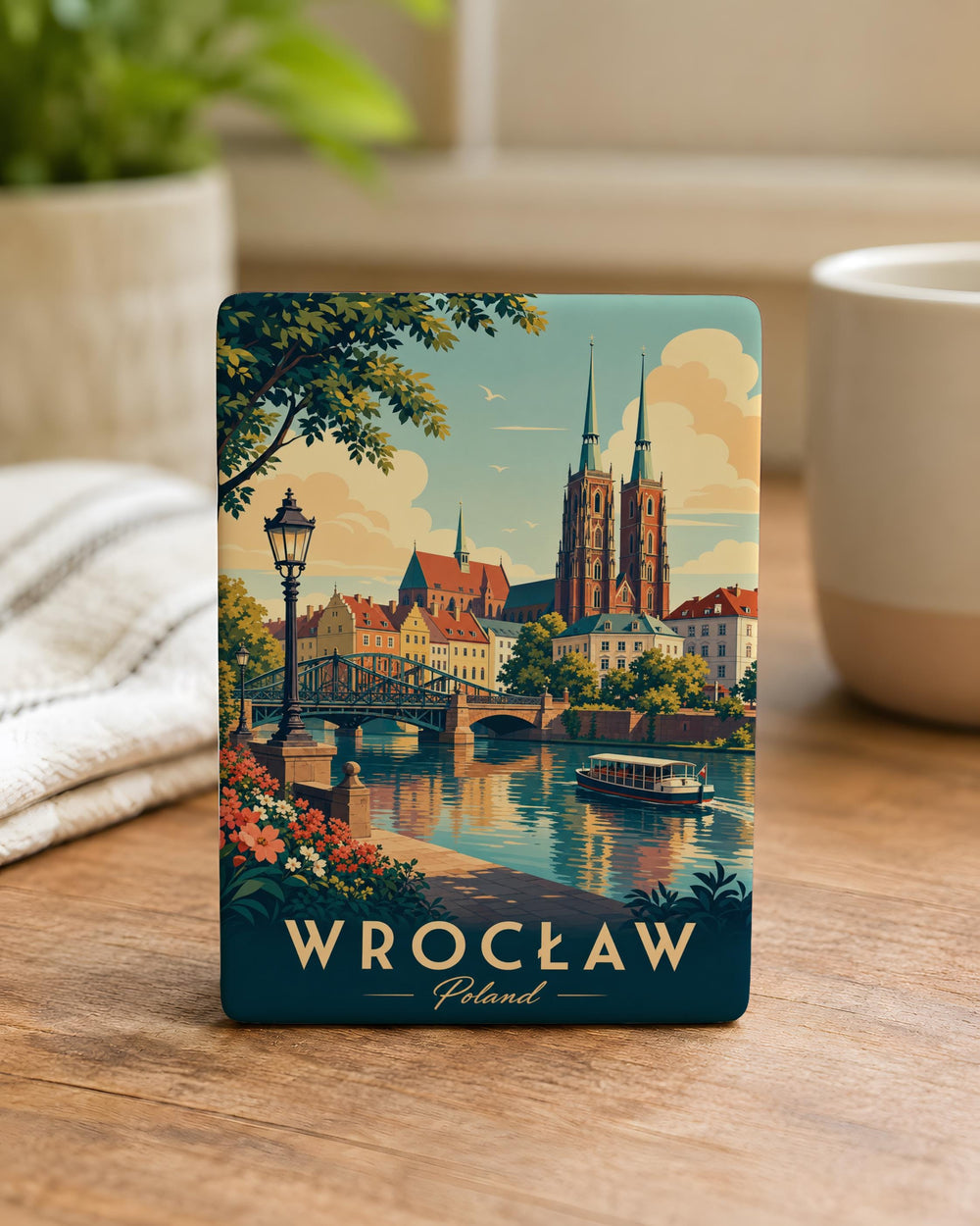 Wrocław Poland Fridge Magnet, Wroclaw Souvenir Magnet, Wrocław City Landmark Travel Gift, Poland Trip Keepsake Magnet